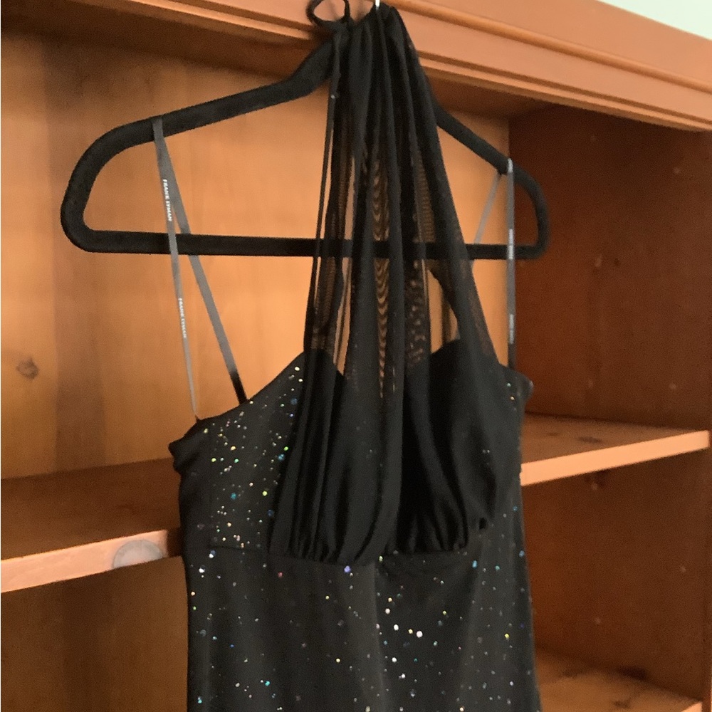 Vintage Y2K Black Sparkle Halter Dress Size  6 | Made in Fairy Grunge Formal - Picture 3 of 13